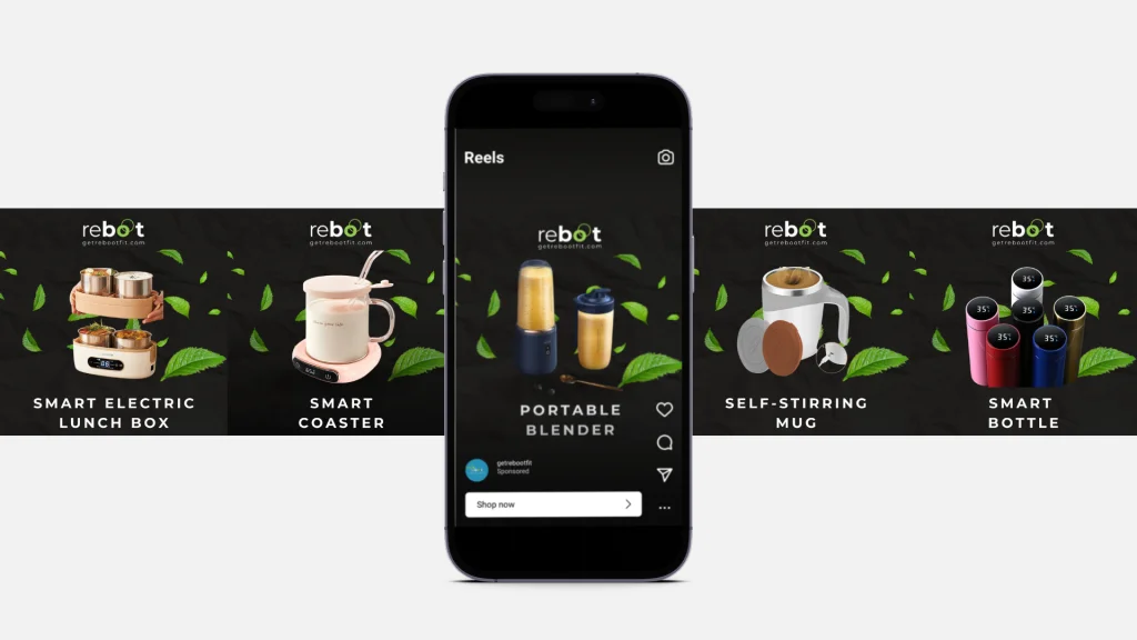 Reboot advertising assets for our e-commerce. This one in particular is for our Facebook ads.