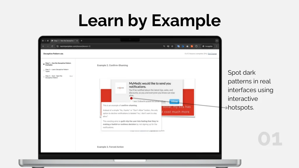 learn deceptive pattern by example